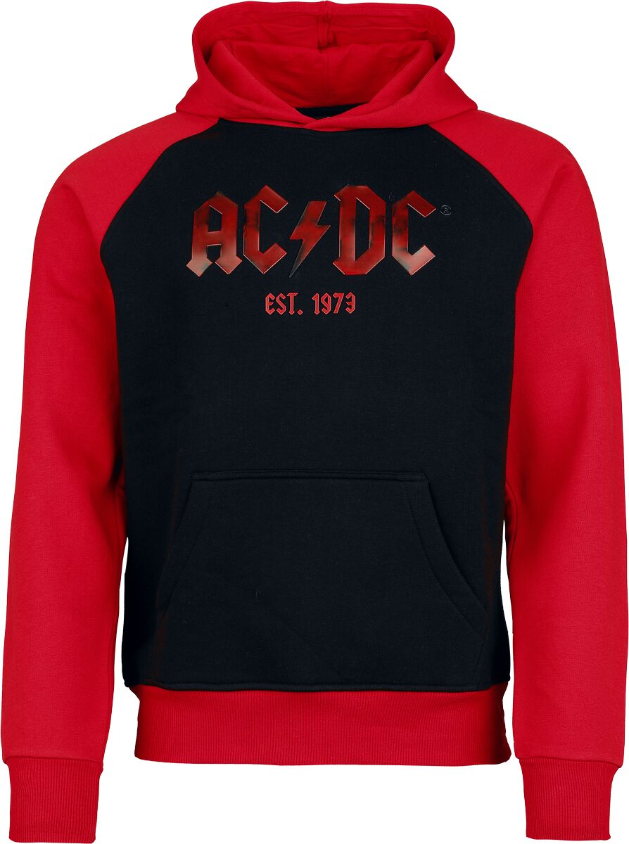 AC/DC Hoodie Logo S to 5XL for Men black-red