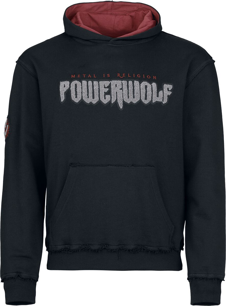 Powerwolf Hoodie Logo S to 5XL for Men black/dark red