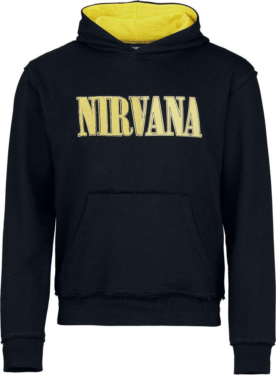 Nirvana Hoodie Logo S to 5XL for Men black-yellow