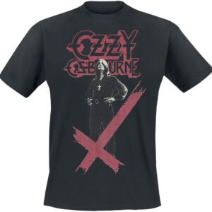 Ozzy Osbourne T-Shirt Crosses Stacked Logo M to 4XL for Men black
