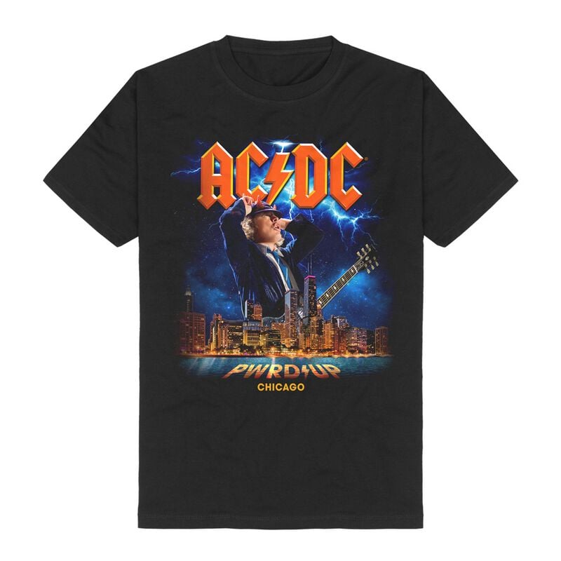 AC/DC T-Shirt PWRUP Chicago S to 3XL for Men black