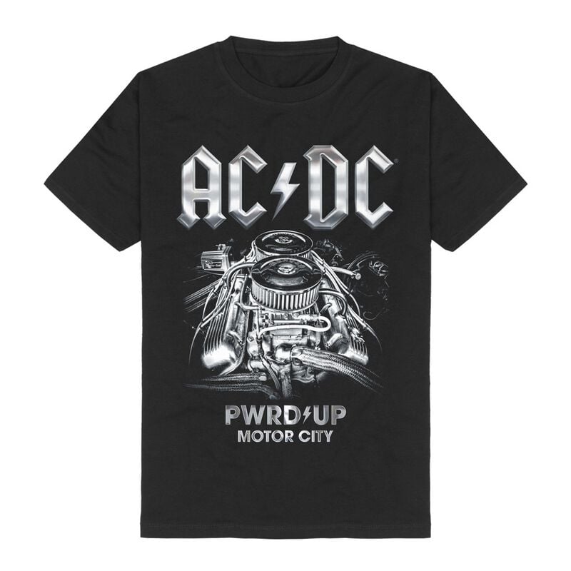 AC/DC T-Shirt PWRUP Detroit S to 3XL for Men black