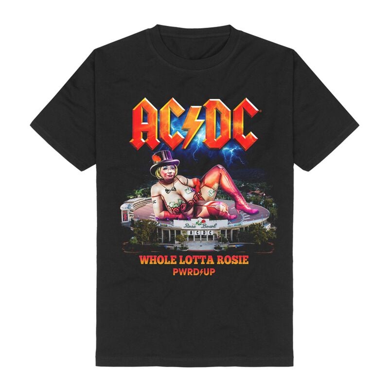 AC/DC T-Shirt PWRUP Lotta Rosie S to XL for Men black