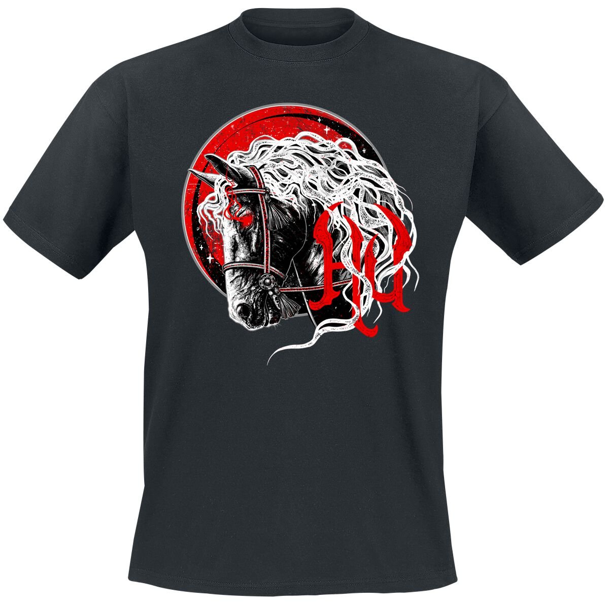 The Hu T-Shirt Red Eyes Horse S to XXL for Men black