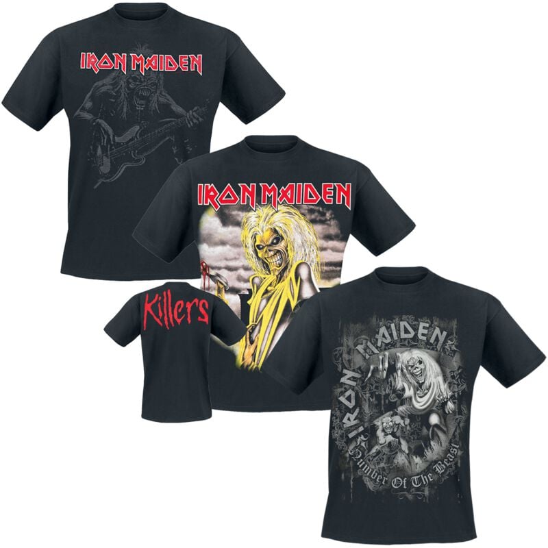 Iron Maiden T-Shirt T-Shirt Bundle M to XL for Men black