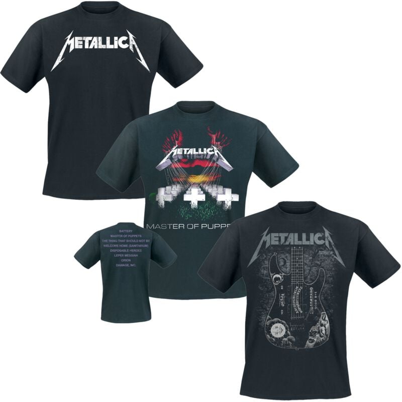 Metallica T-Shirt T-Shirt Bundle S to 3XL for Men black