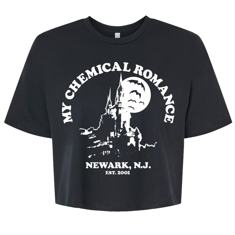 My Chemical Romance T-Shirt Newark Castle Crop XS to XL for Women black