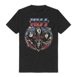 Kiss T-Shirt Alive Vintage S to 3XL for Men black