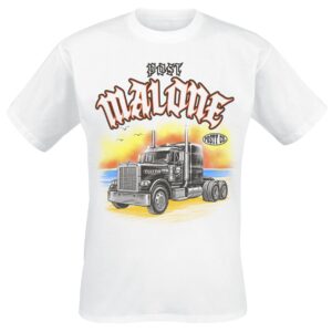 Post Malone T-Shirt Sunset Truck S to 3XL for Men white