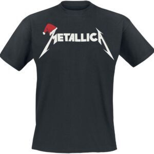 Metallica T-Shirt Santa Hat Logo S to XXL for Men black