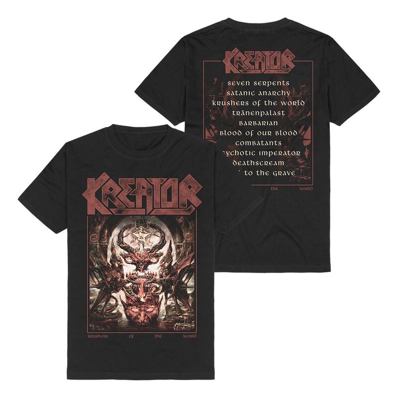 Kreator T-Shirt Krushers of the World Vintage Cover S to 3XL for Men black