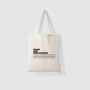 Natural Logo Tote Bag by Run On Records