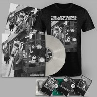 Business As Usual' Pearl White Vinyl,  Choice of Cassette, T-Shirt + Signed Print by The LaFontaines