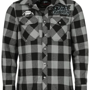 Ozzy Osbourne Longsleeve Check Shirt M to 3XL for Men black-grey