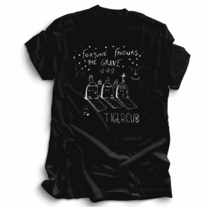 Fortune Favours The Grave White/Black T-Shirt by Tigercub