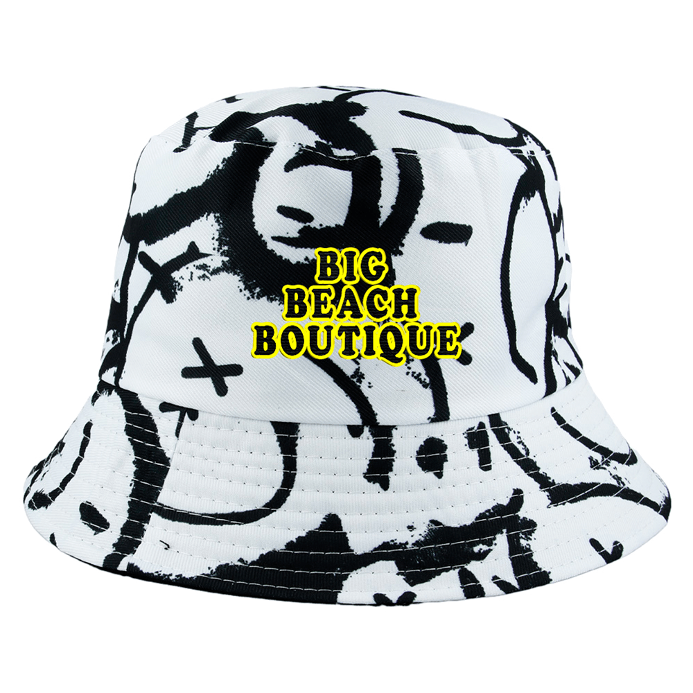 Big Beach Boutique White/Black Bucket Hat by Fatboy Slim