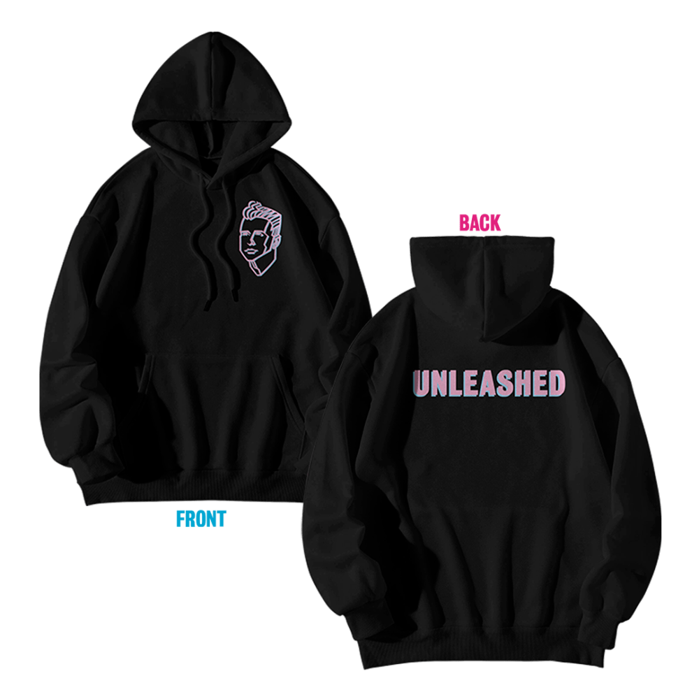 Unleashed Hoodie Small Logo Black by Holly Johnson