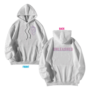 Unleashed Hoodie Small Logo White by Holly Johnson