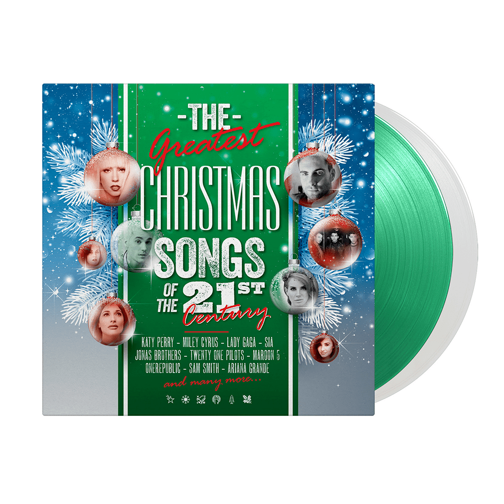 The Greatest Christmas Songs Of The 21st Century Green and White Double Heavyweight Vinyl by Various Artists