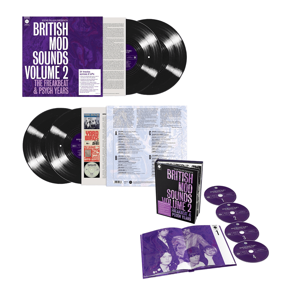 Eddie Piller Presents - British Mod Sounds of The 1960s Volume 2: The Freakbeat & Psych Years 4CD + 2LP by Various Artists