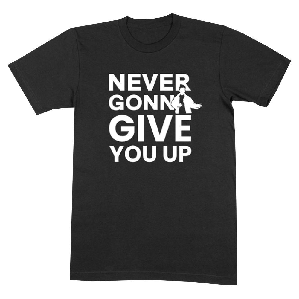 Never Gonna Give You Up Black T-Shirt by Rick Astley