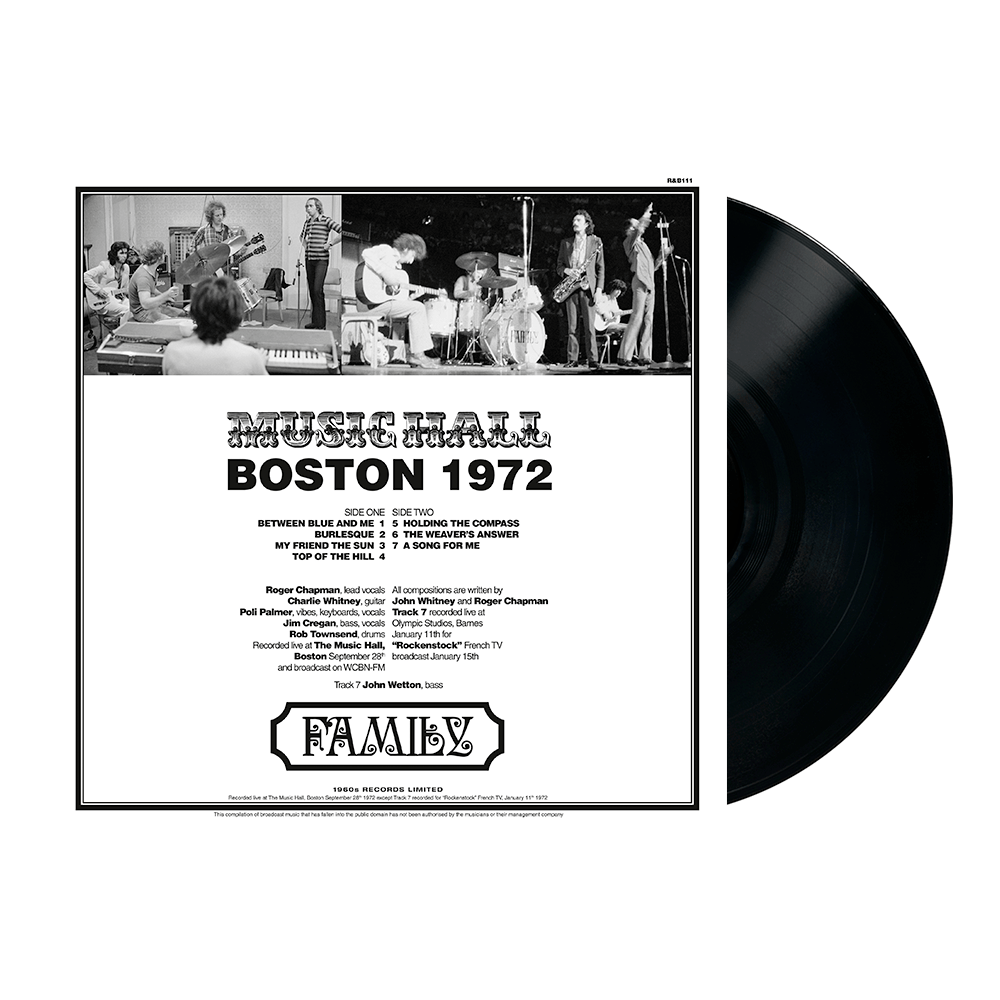 Boston Music Hall 1972 Vinyl by Family