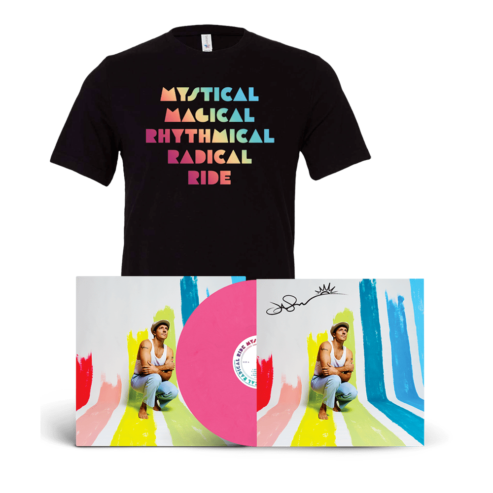 Mystical Magical Rhythmical Radical Ride Exclusive Pink Vinyl Inc. Signed Print + Album Tee by Jason Mraz