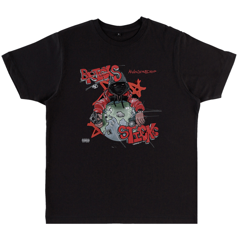 Black 'Bricks & Sticks' T-Shirt by Kenzo Str8Drop