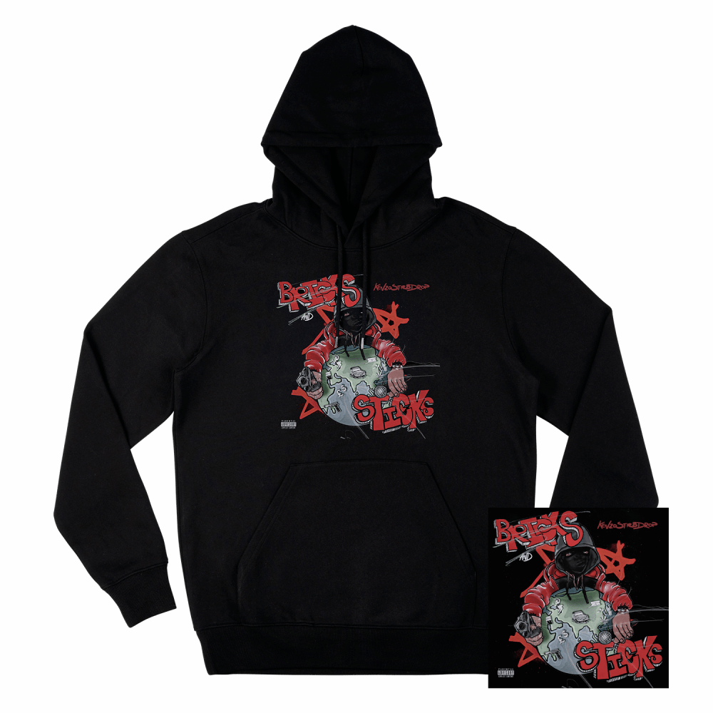 Black 'Bricks & Sticks' Hoodie + Digital Download by Kenzo Str8Drop