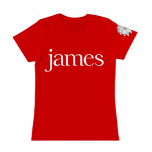Red logo Flower ladies Tee by James