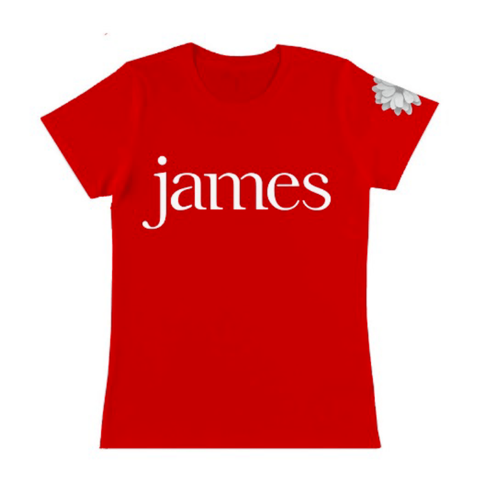 Red logo Flower ladies Tee by James