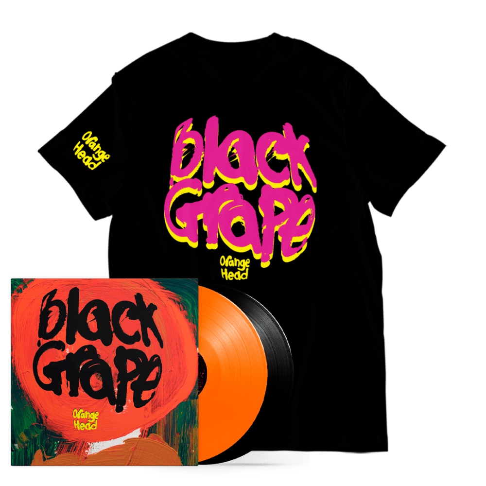 Orange Head Limited Edition Orange & Black 2LP Vinyl + Black T-Shirt + Postcard Set (Signed) by Black Grape