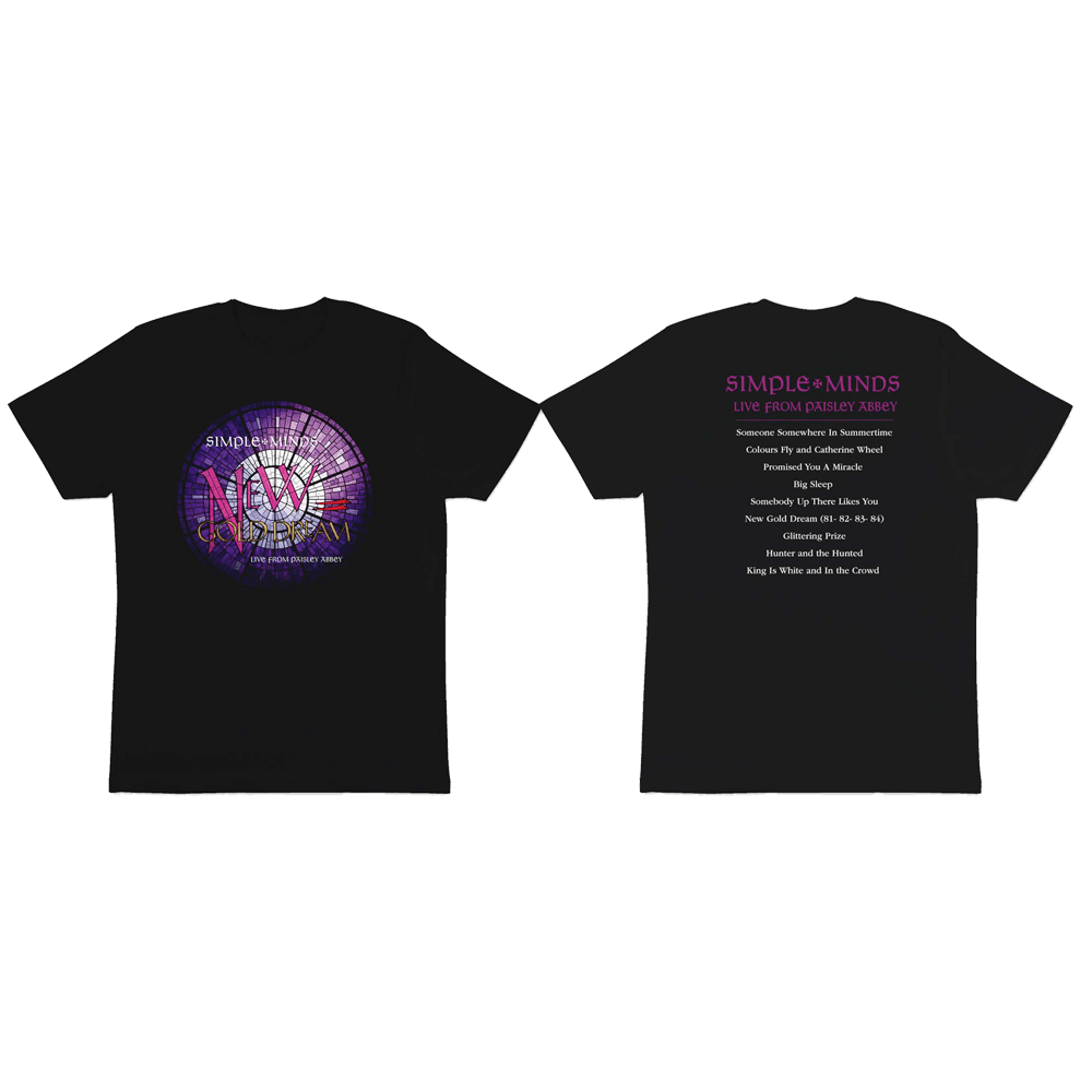 New Gold Dream - Live From Paisley Abbey Black T-Shirt by Simple Minds