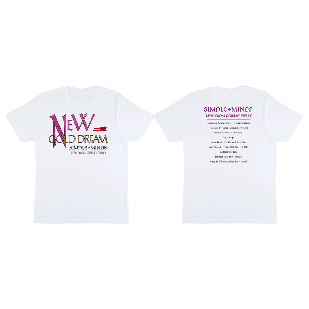 New Gold Dream - Live From Paisley Abbey White T-Shirt by Simple Minds