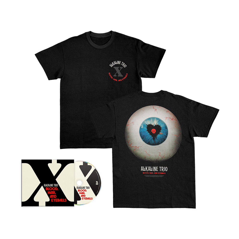 Blood, Hair, And Eyeballs CD + Eyeball T-Shirt by Alkaline Trio