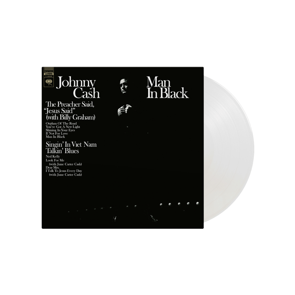 Man In Black Clear Heavyweight Vinyl by Johnny Cash