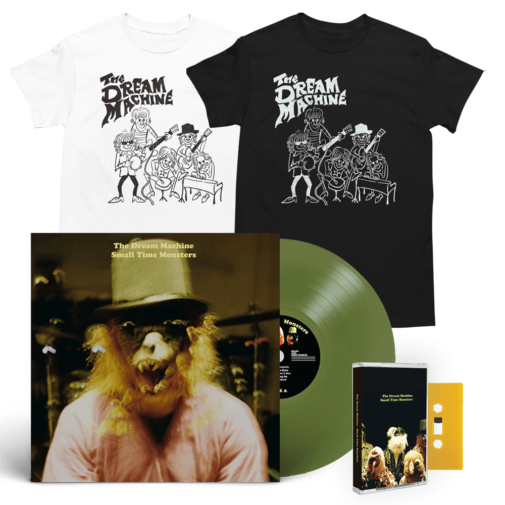Small Time Monsters Golden Bough Edition Vinyl (Choice of Alternative Cover) + Brick Yellow Cassette + T-Shirt with Signed Print by The Dream Machine
