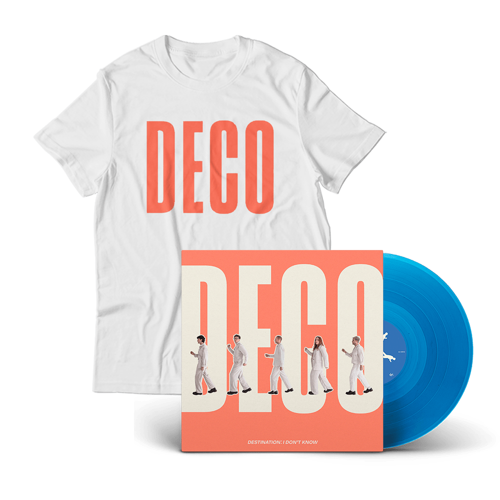 Destination: I Don't Know Transparent Blue Splatter Vinyl + T-Shirt by Deco
