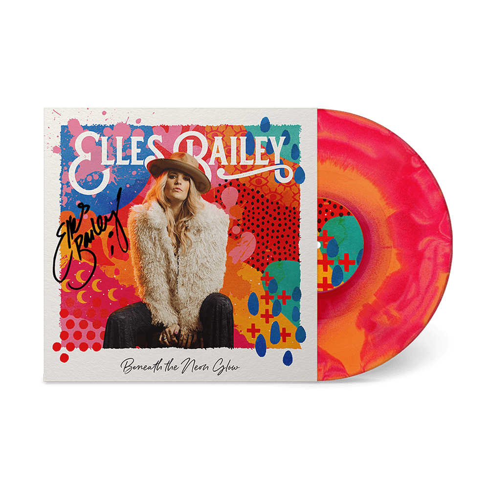Beneath The Neon Glow (Signed) Red & Orange 'Fruit Salad' Sunburst Vinyl by Elles Bailey