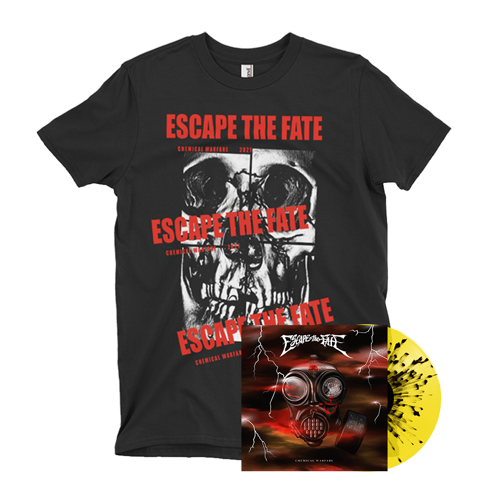 Chemical Warfare Yellow Splatter Vinyl + Chemical Warfare T-Shirt by Escape The Fate