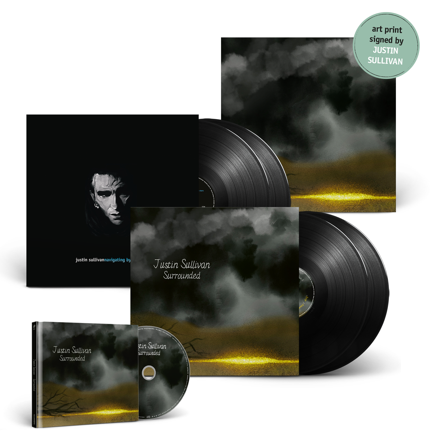 Surrounded CD Mediabook + 2LP Gatefold + Navigating By The Stars 2LP Gatefold (Inc Signed Art Print) by Justin Sullivan