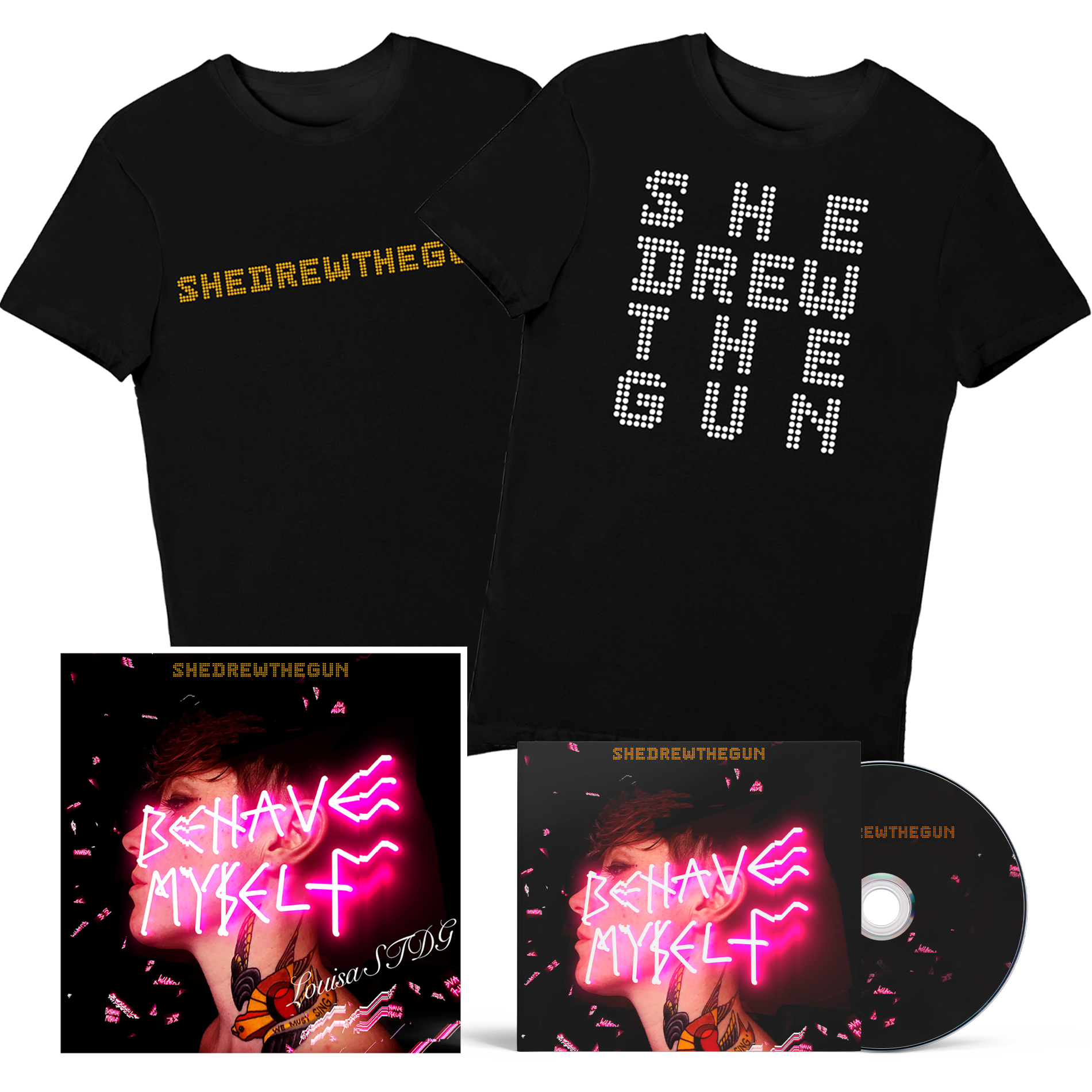 CD & T-Shirt (Includes Signed 12" Print)" by She Drew The Gun