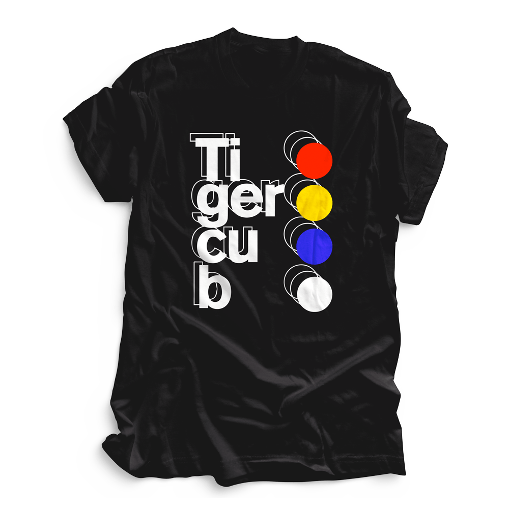 As Blue As Indigo T-shirt Tri-Colour T-Shirt Black by Tigercub