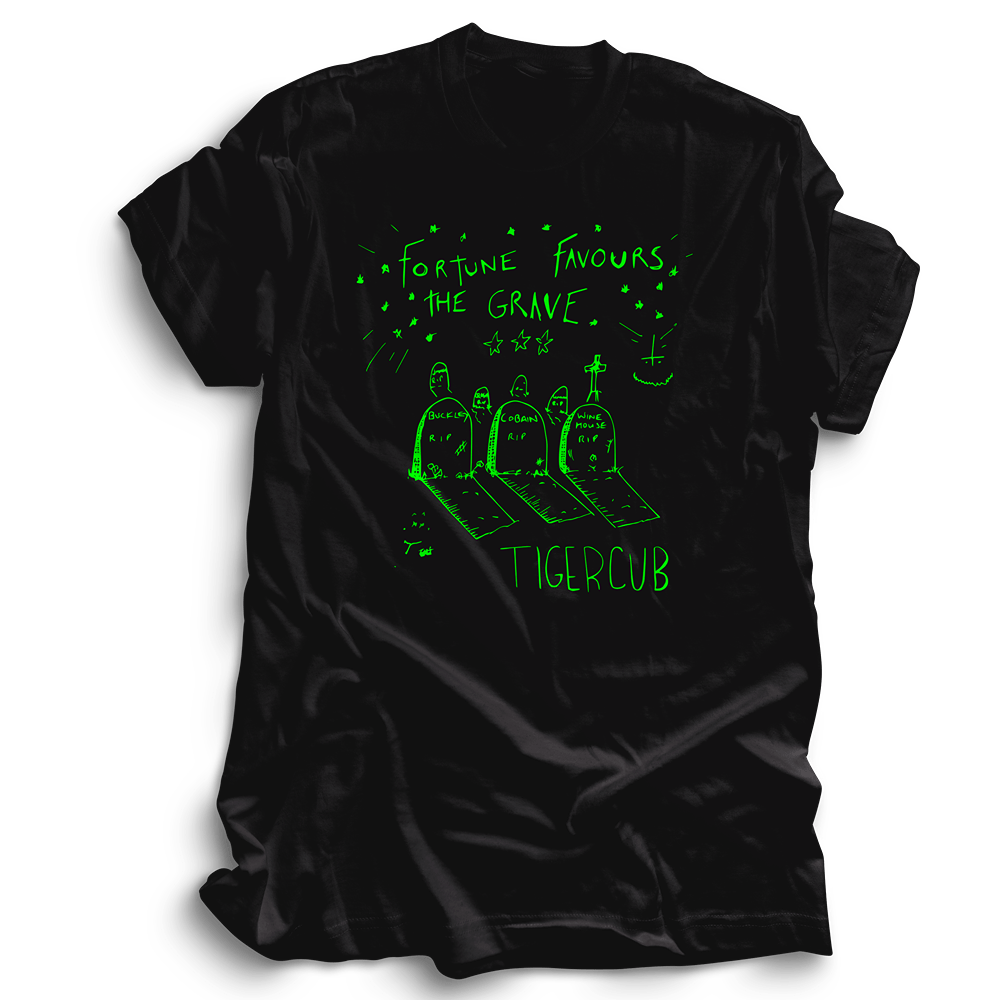 Fortune Favours the Grave T-Shirt Green/Black by Tigercub