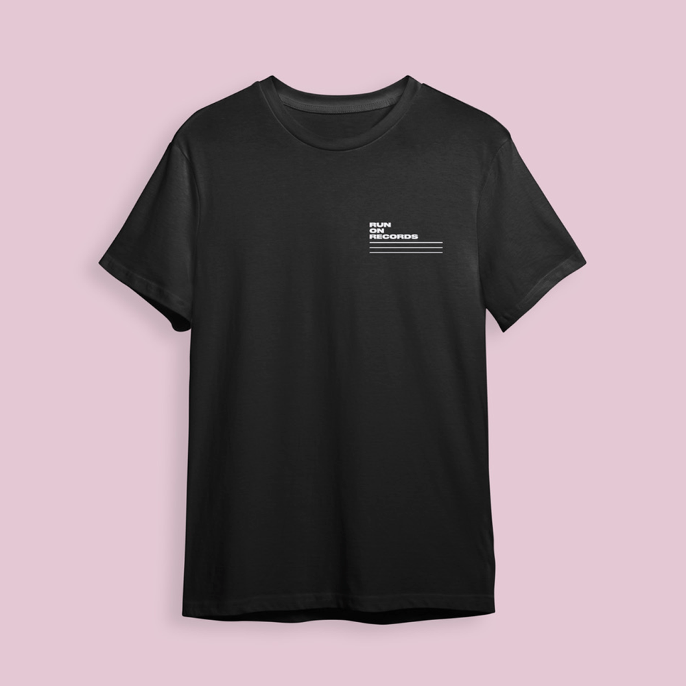 Black Logo T-Shirt by Run On Records