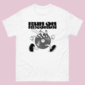 White Graphic T-Shirt by Run On Records