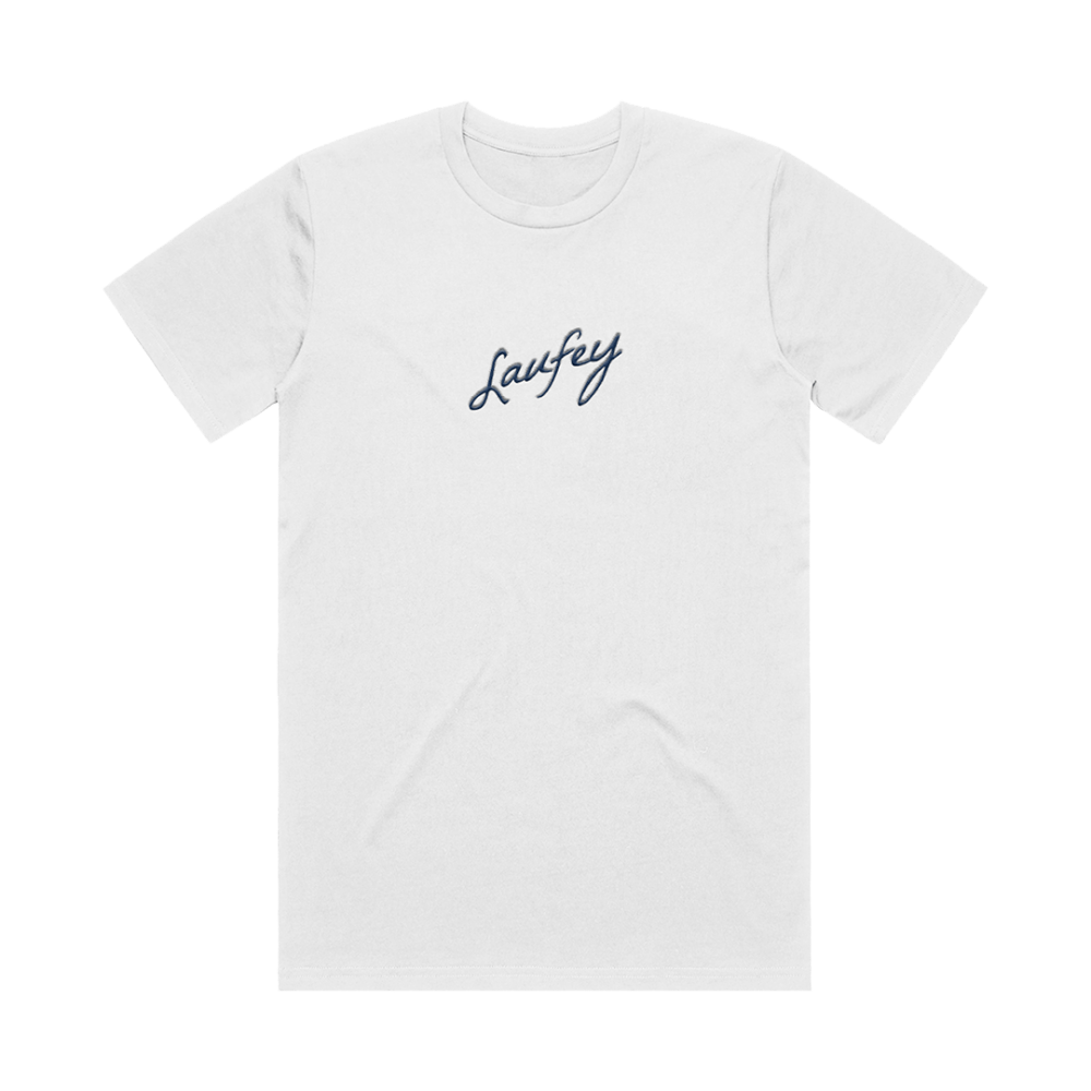 Embroidered Signature Tee - Navy Thread - Laufey
