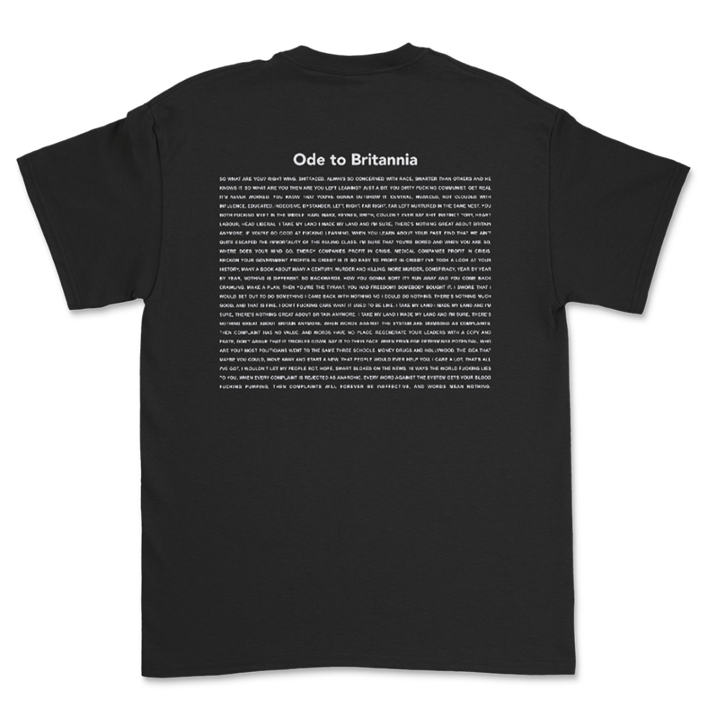 Ode To Britannia Lyric Black T-Shirt - Seb Lowe