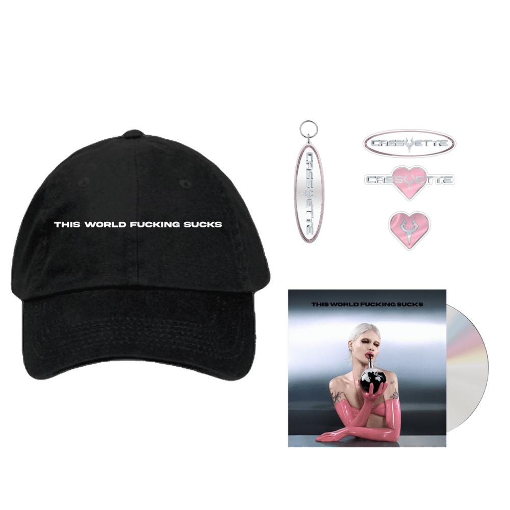 This World Fucking Sucks CD + Cap + Keyring & Sticker pack - Cassyette