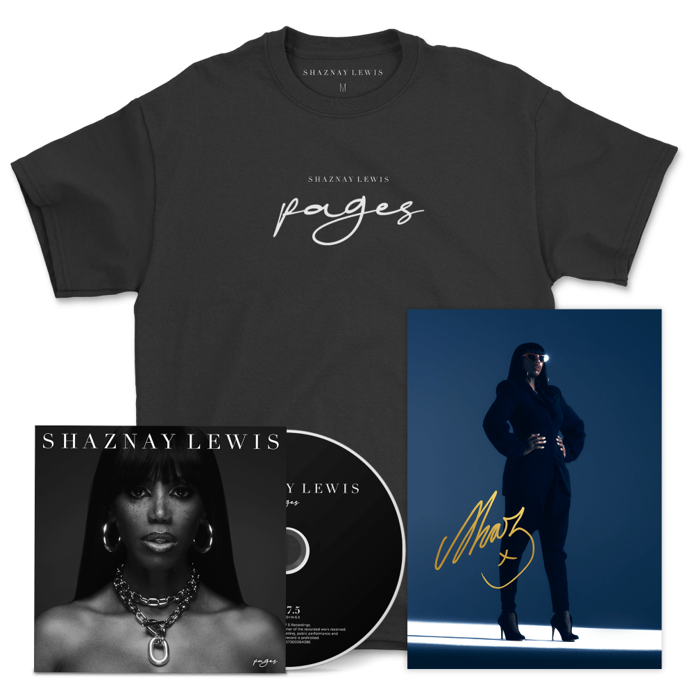 Pages CD + T-Shirt Bundle (Inc Signed Print) - Shaznay Lewis